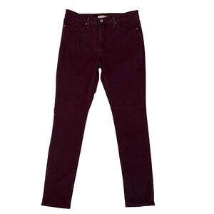 Levis 311 Shaping Skinny Jeans Womens high rise waist Size 29 Burgundy red Denim